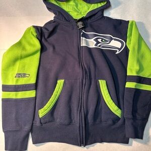 NFL Seahawks Blue and Green Hoodie Sweatshirt Size 10/12